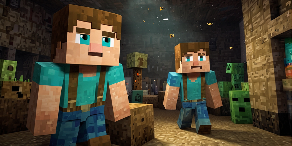 Steve and Alex from Minecraft